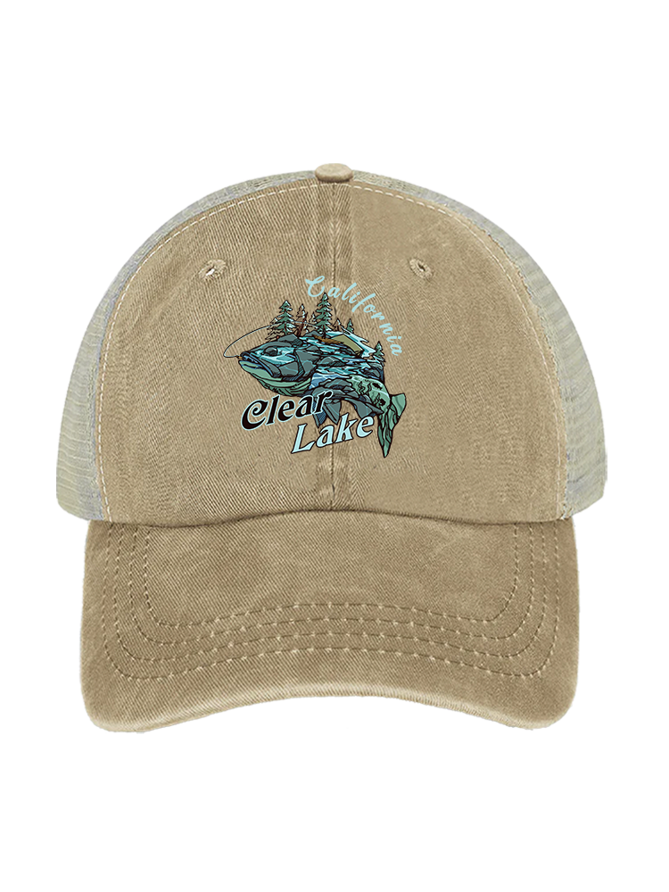 Reel Moments at Clear Lake Unisex Vintage Washed Meshback Hat