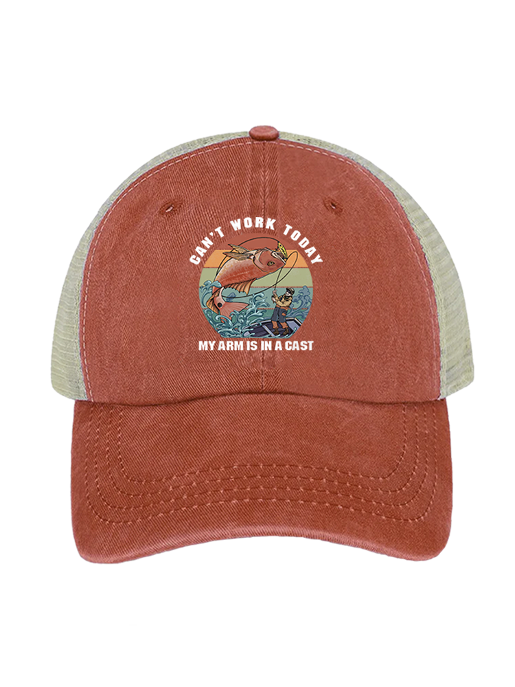 Hooked on a Day Off Unisex Vintage Washed Meshback Hat