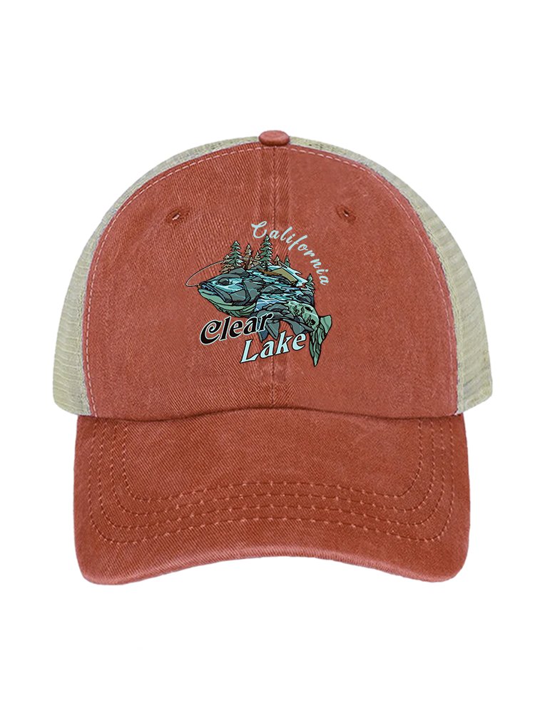 Reel Moments at Clear Lake Unisex Vintage Washed Meshback Hat
