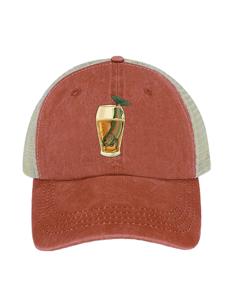 Let's Have a Drink Unisex Vintage Washed Meshback Hat