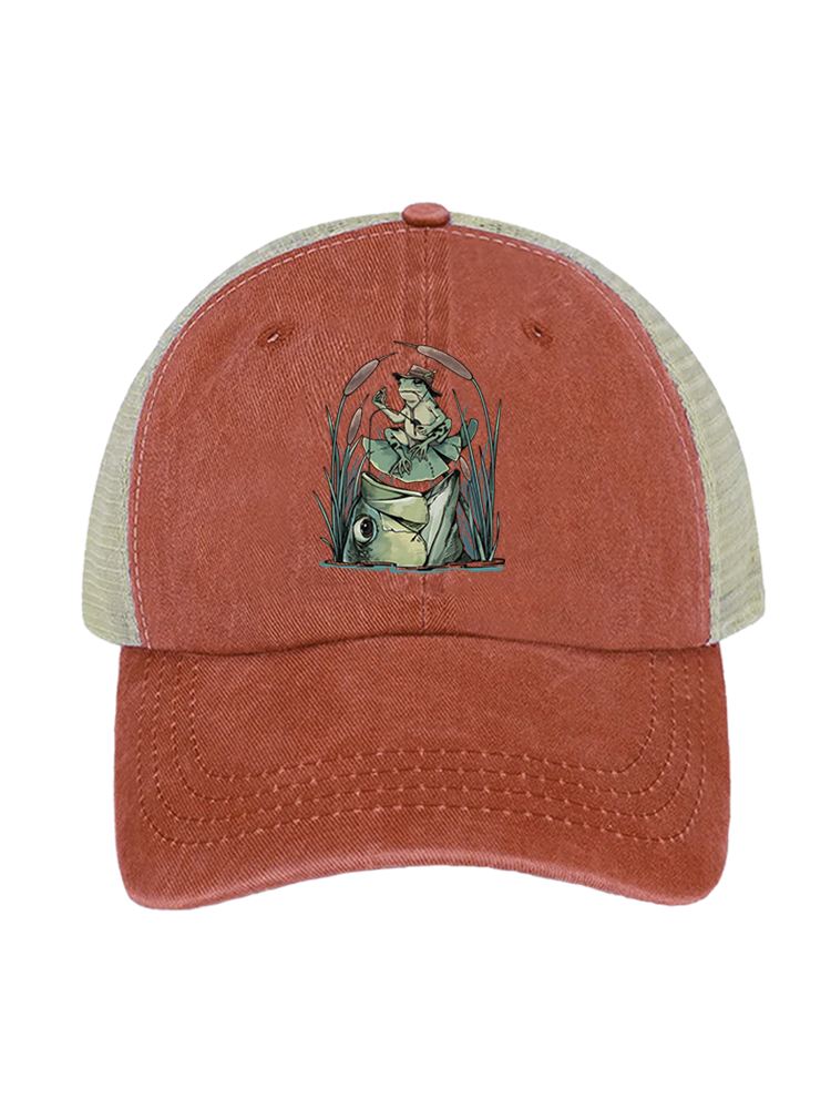 There's Always A Bigger Fish Unisex Vintage Washed Meshback Hat