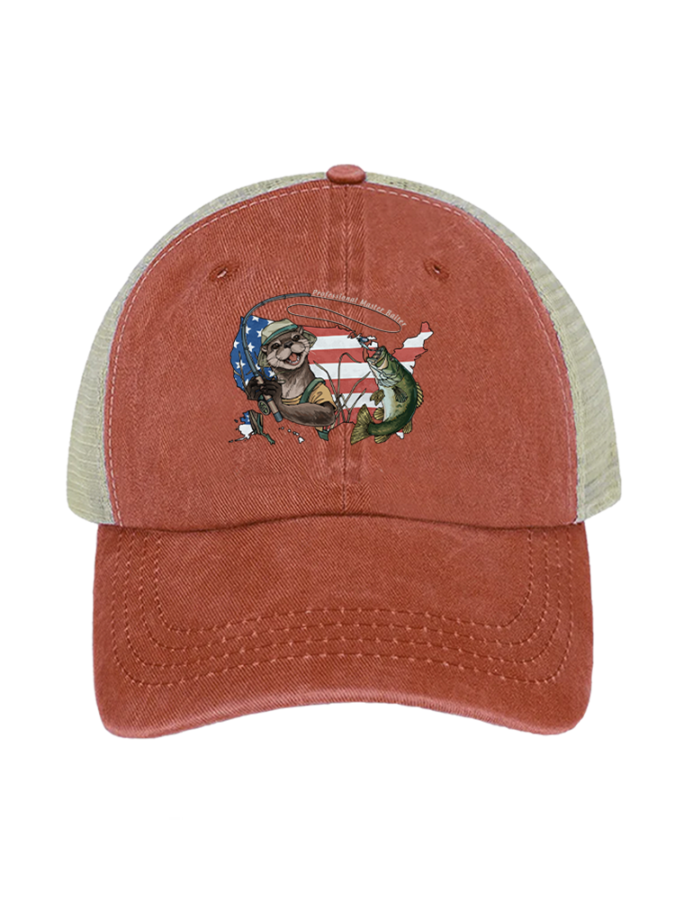Otter vs Bass Unisex Vintage Washed Meshback Hat