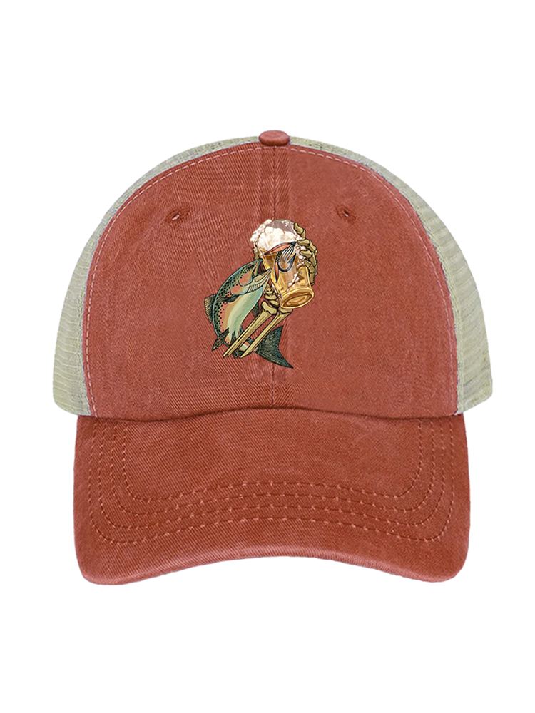 Let's Have a Drink Unisex Vintage Washed Meshback Hat