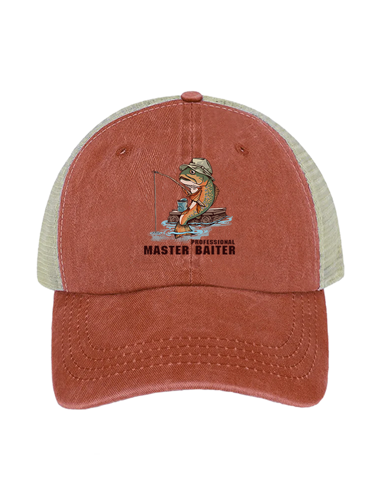 Professional Master Baiter Unisex Vintage Washed Meshback Hat