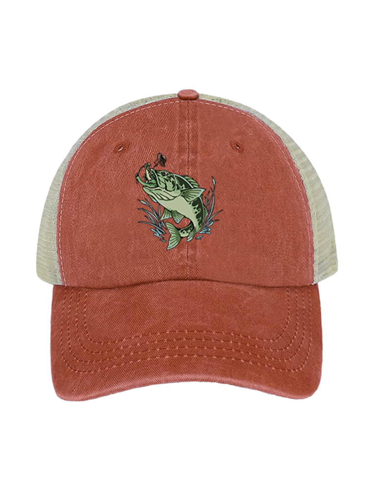 There's Always A Bigger Fish Unisex Vintage Washed Meshback Hat