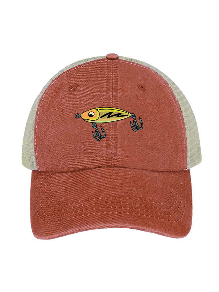 Hooked on a Day Off Unisex Vintage Washed Meshback Hat