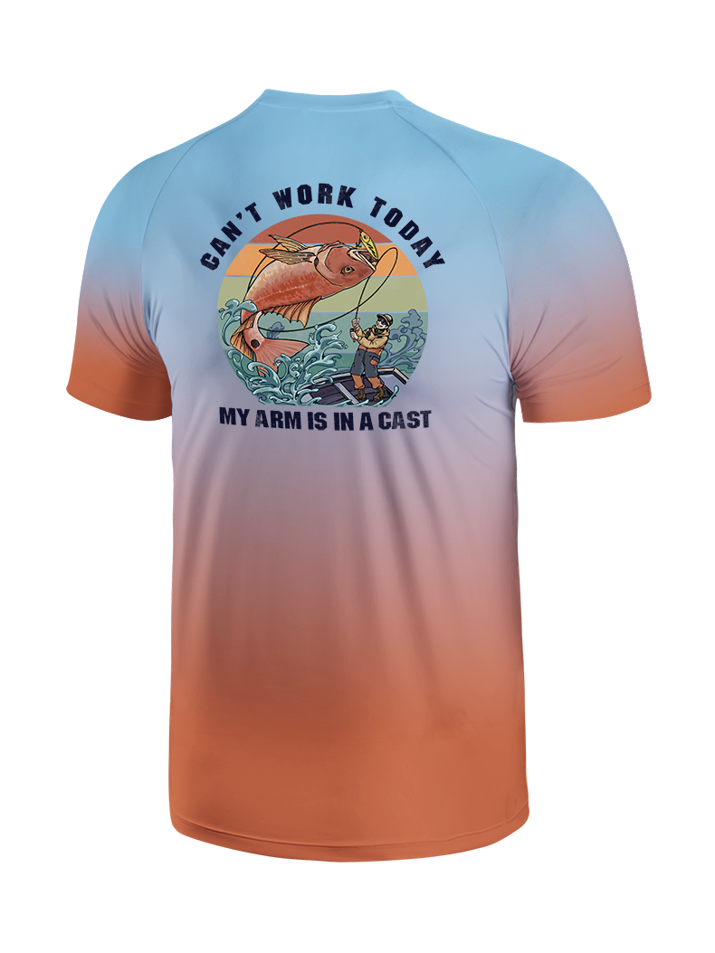 Hooked on a Day Off Gradient Fishing Tee