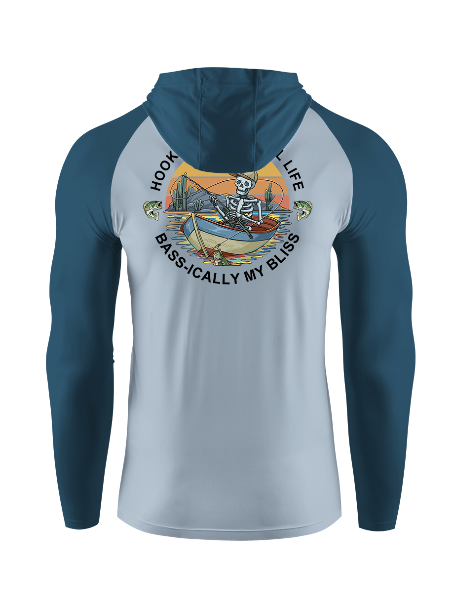 Skeleton Fishing Humor UPF Hoodie