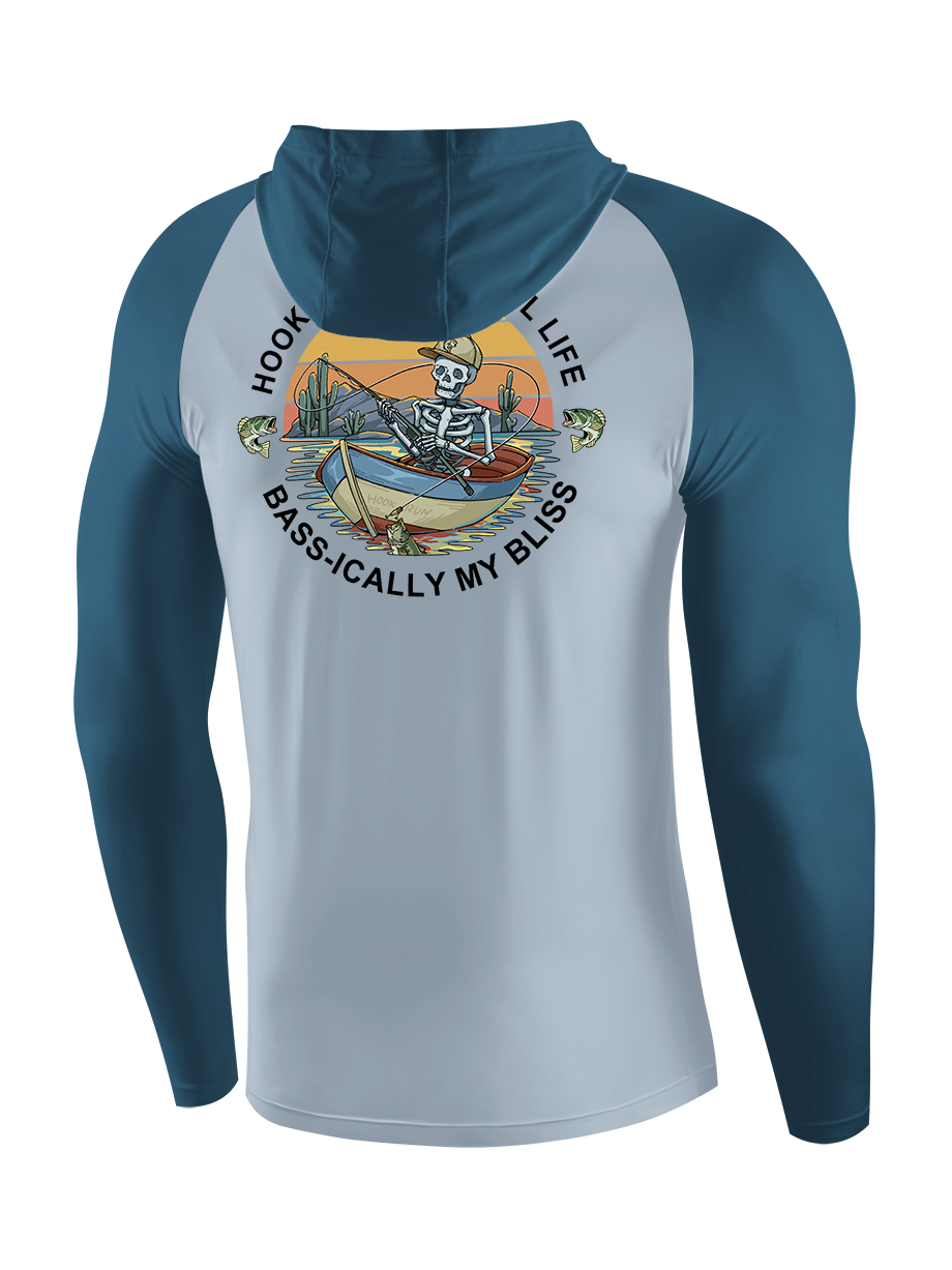 Skeleton Fishing Humor UPF Hoodie