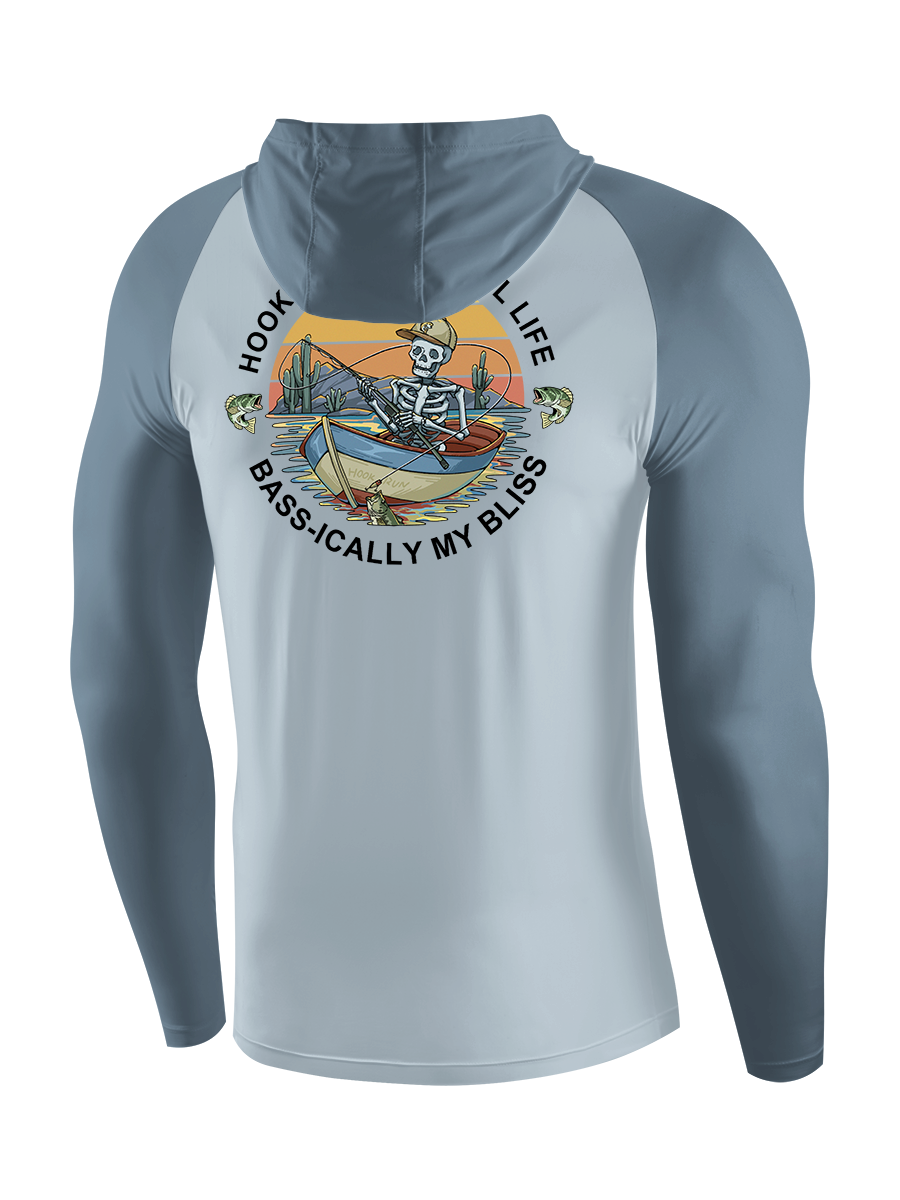 Skeleton Fishing Humor UPF Hoodie
