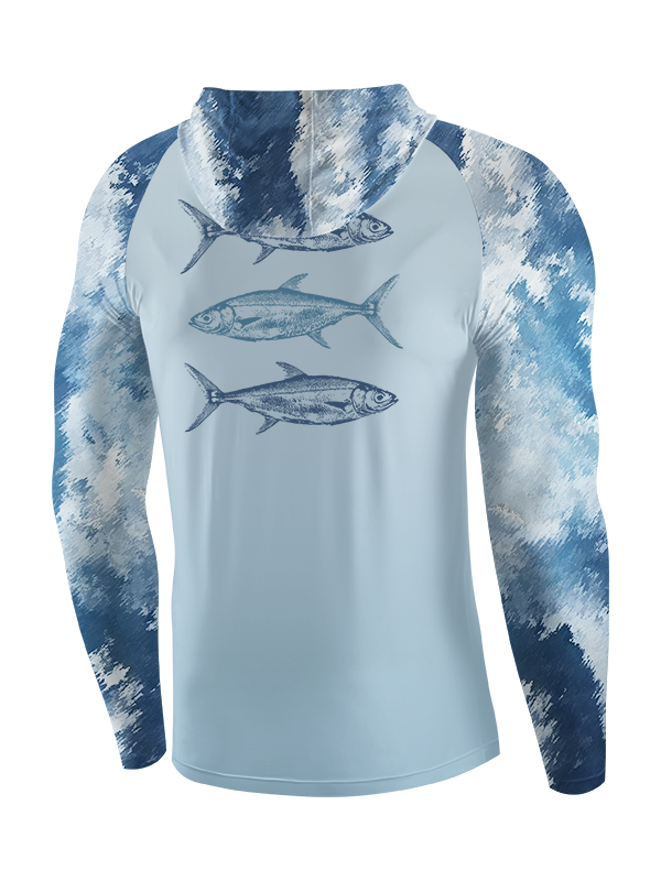 The Sea Trio Under Moonlight UPF Hoodie
