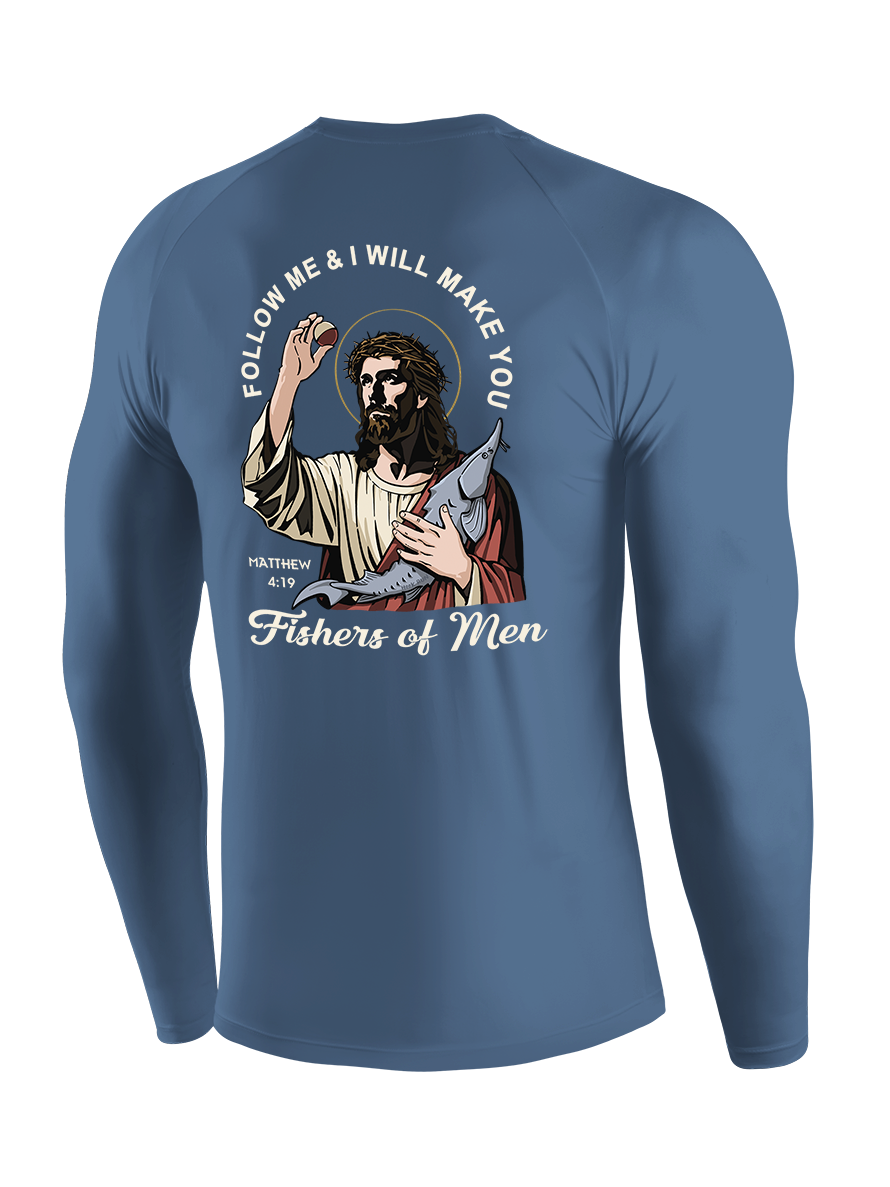Follow Jesus and Become Fishers of Men UPF Long Sleeve Shirt