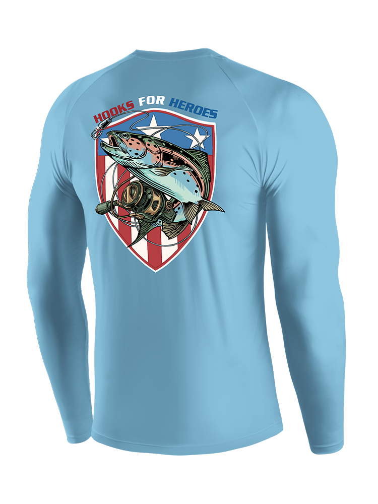 Hooks for Heroes Shield UPF Long Sleeve Shirt