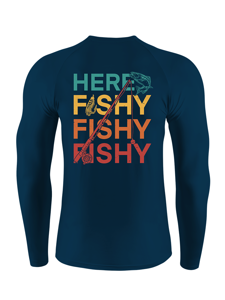 Here Fishy Fishy Fishy Fun UPF Long Sleeve Shirt