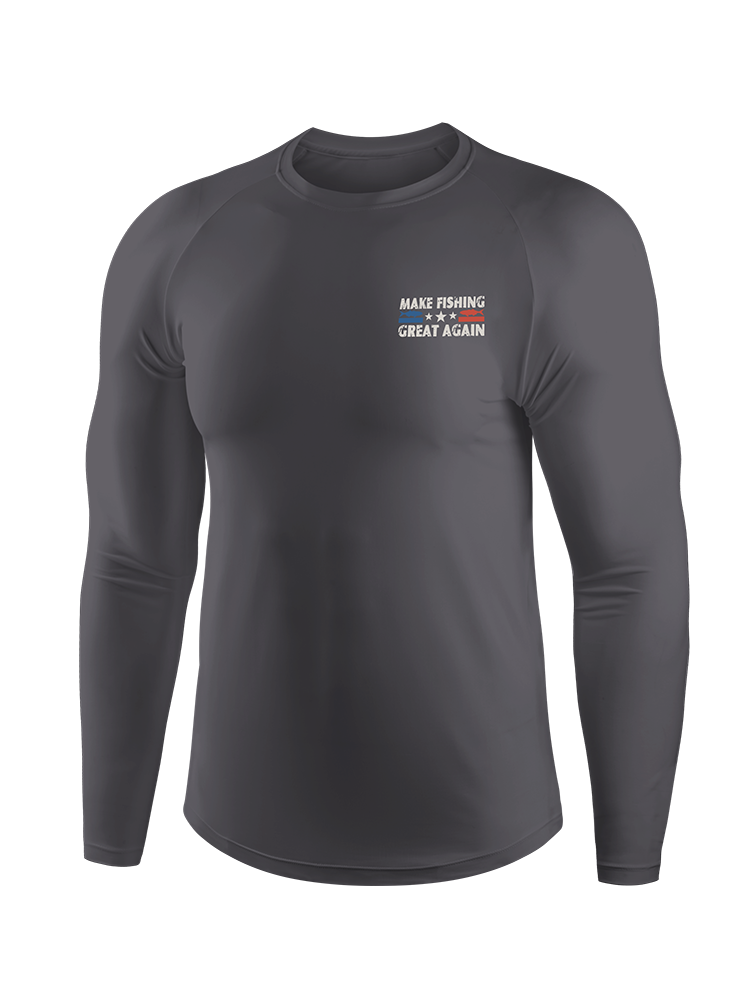 Make Fishing Great Again Humor UPF Long Sleeve Shirt