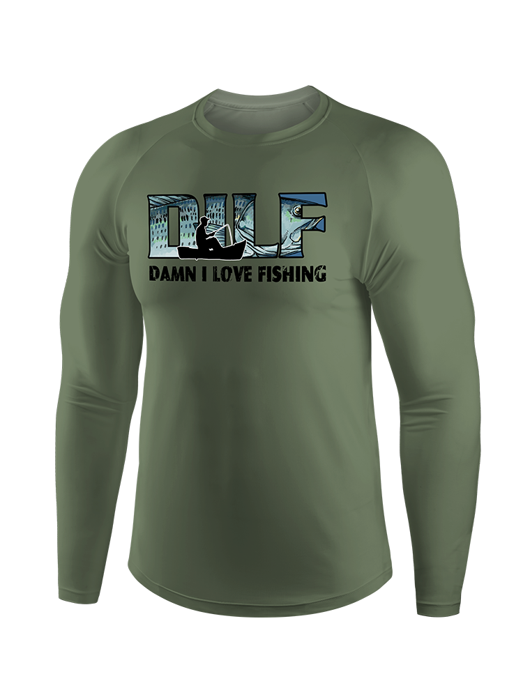 Damn I love Fishing Humor UPF Long Sleeve Shirt