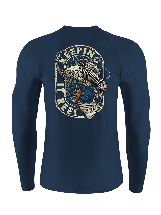 Keeping It Reel Bass Skeleton UPF Long Sleeve Shirt