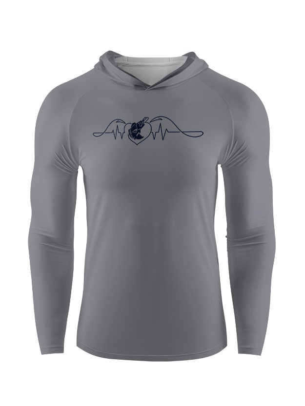 Fishing Heart Beat Pulse UPF Hoodie