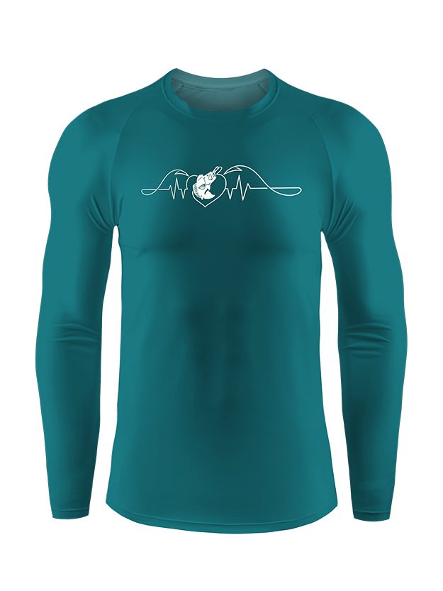 Fishing Heart Beat Pulse  UPF Long Sleeve Shirt