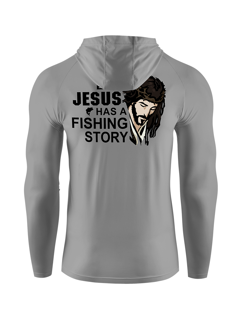 Even Jesus Has a Fishing Story Artistic Portrait UPF Hoodie