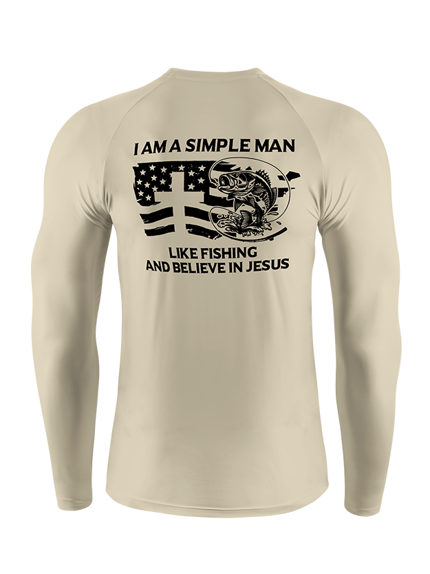 Simple Man Like Fishing And Believe In Jesus  UPF Long Sleeve Shirt