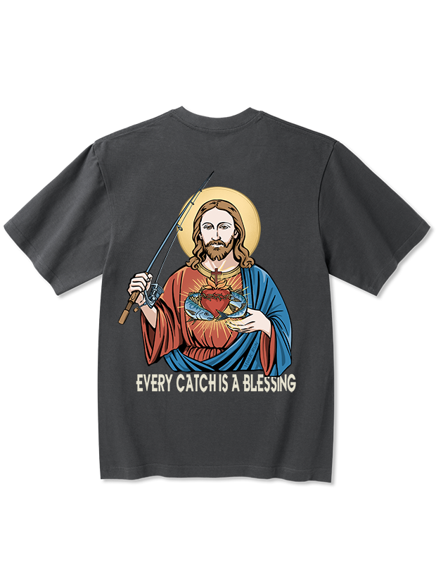 Every Catch Is a Blessing Unisex Heavyweight Cotton T-Shirt