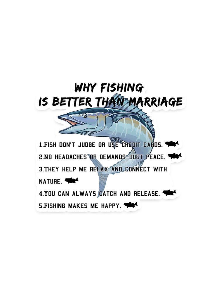 Fishing Over Marriage Sticker