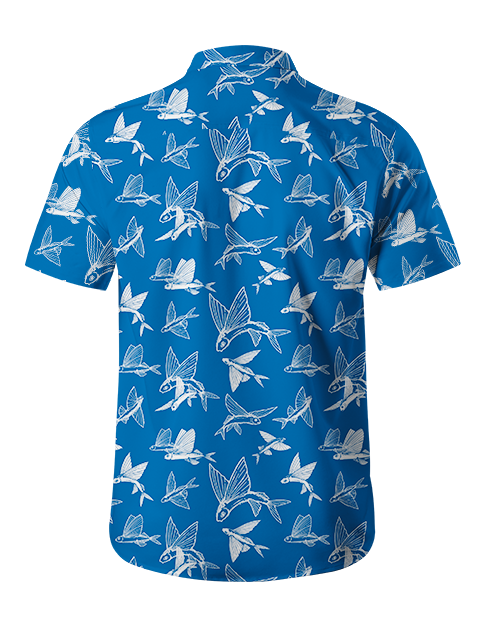 Ocean Breeze Flying Fish Button Up Shirt