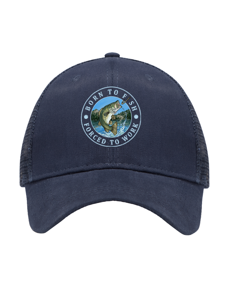 Born to Fish Mesh Velcro Hat