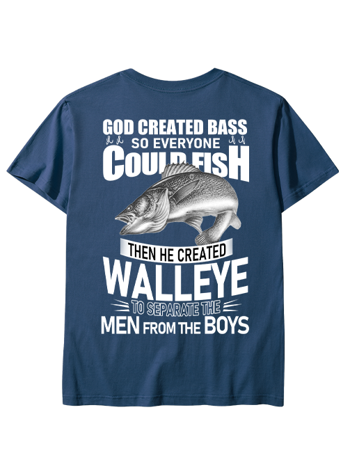 God Created Walleye Funny Fishing Unisex Classic Cotton Tee