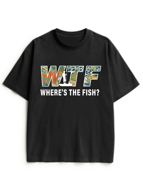 Where is The Fish Funny Unisex Heavyweight Cotton T-Shirt