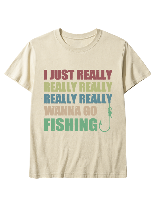 I Really Wanna Go Fishing Unisex Classic Cotton Tee