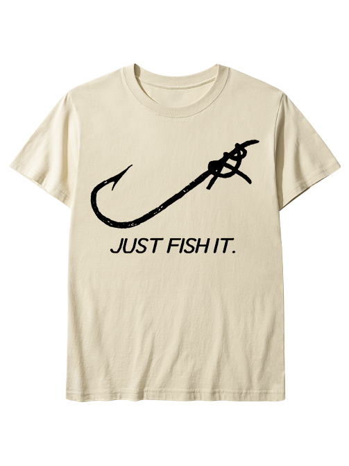 Just Fish It Minimalist Fishing Hook Unisex Classic Cotton Tee