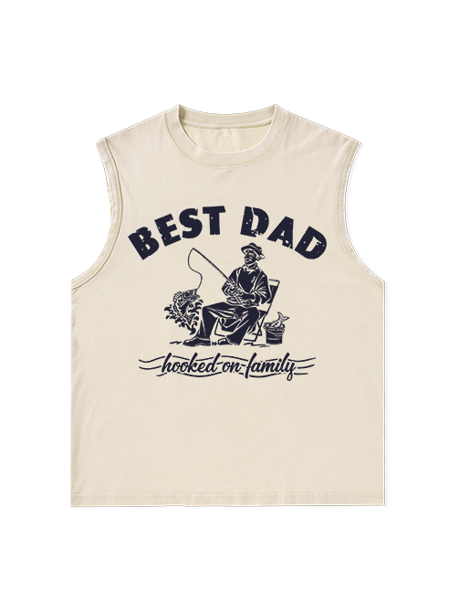 Best Fishing Dad Unisex Washed Cotton Tank