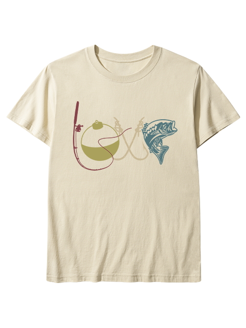 Modern LOVE Bass Fishing Unisex Classic Cotton Tee