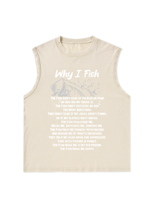 The Reasons Why I Love Fishing Unisex Washed Cotton Tank