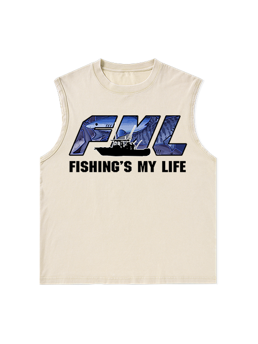Fishing is My Life Unisex Washed Cotton Tank