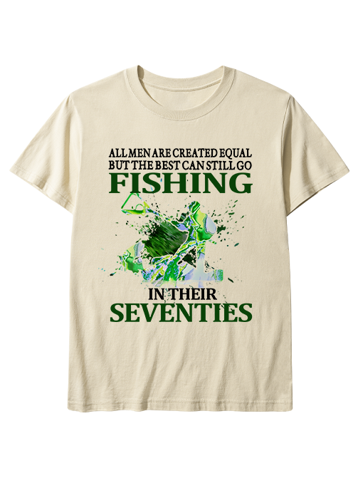 Fishing in Their Seventies Inspirational Unisex Classic Cotton Tee