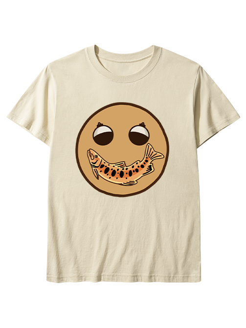 Creative Fishing Smiley Face Unisex Classic Cotton Tee