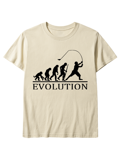 Evolution of a Fisherman Funny Unisex Classic Cotton Tee