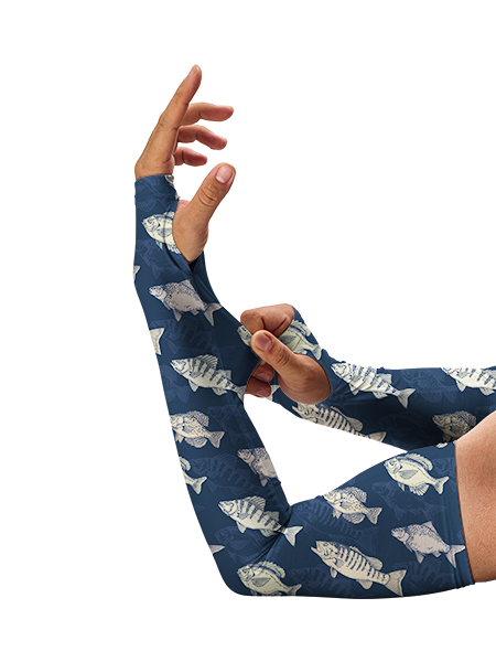 Rustic Freshwater Fish Pattern Full Print Sun Protection Arm Sleeves