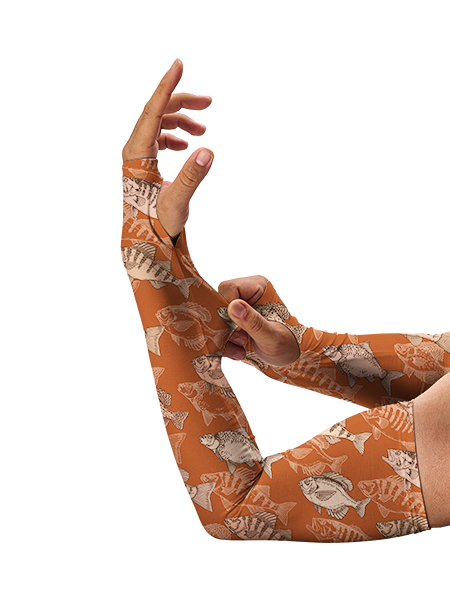 Rustic Freshwater Fish Pattern Full Print Sun Protection Arm Sleeves
