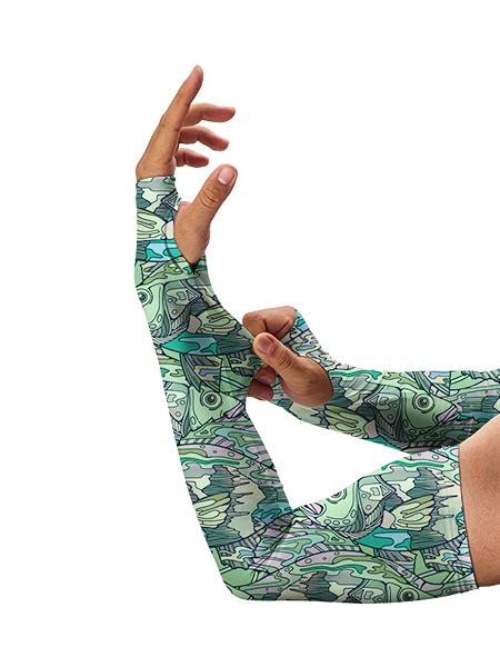 Decorative Crappie Full Print Sun Protection Arm Sleeves