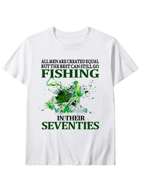 Fishing in Their Seventies Inspirational Unisex Classic Cotton Tee