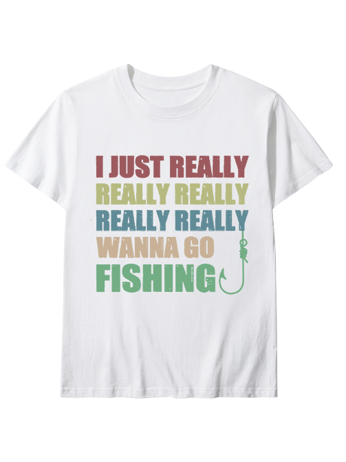 I Really Wanna Go Fishing Unisex Classic Cotton Tee