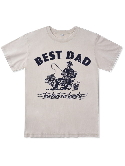 Best Fishing Dad Unisex Washed Cotton T-Shirt