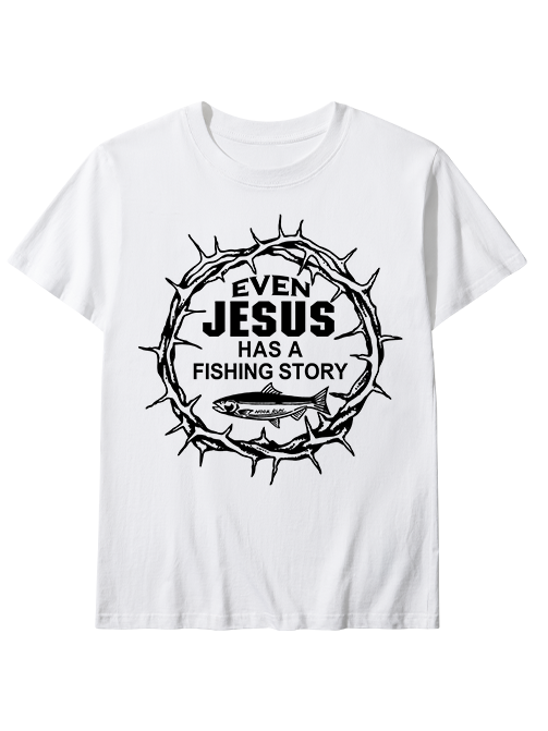 Jesus Fishing Story Crown of Thorns Unisex Classic Cotton Tee