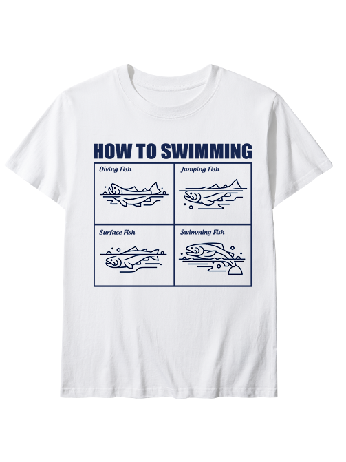 How to Swimming Humor Minimalist Unisex Classic Cotton Tee