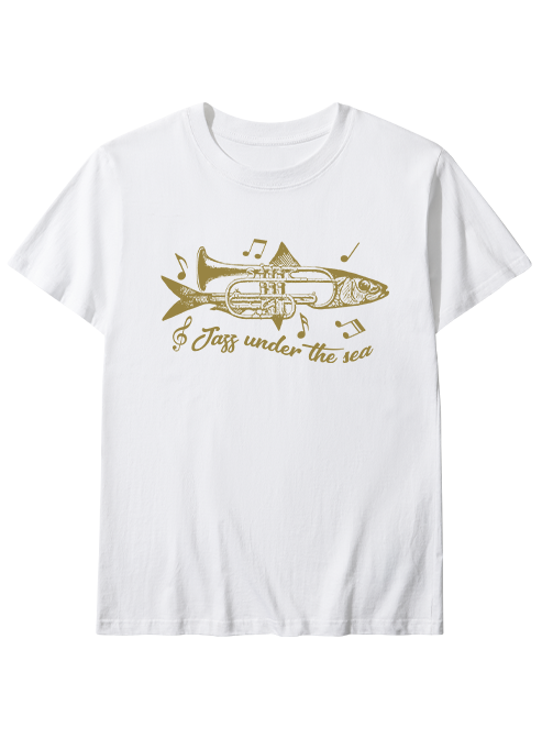 Jazz Under the Sea Funny  Unisex Classic Cotton Tee