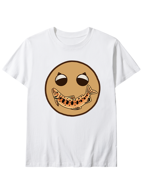 Creative Fishing Smiley Face Unisex Classic Cotton Tee